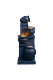 Teamson Home 72cm Solar-Powered Four-Tier Outdoor Garden Fountain LED, Navy