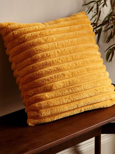 Catherine Lansfield 'Cosy Ribbed' Cushion in Mustard - Size: 45 cm x 45 cm - image 1