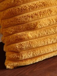 Catherine Lansfield 'Cosy Ribbed' Cushion in Mustard - Size: 45 cm x 45 cm - thumbnail 2