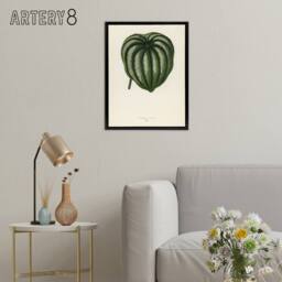 "Artery8 Vintage Botanical Pepper Elder Leaf Fawcett Black Framed Canvas Art in Beige - Size: W12"" x H16""" - thumbnail 3