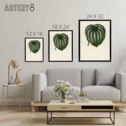 "Artery8 Vintage Botanical Pepper Elder Leaf Fawcett Black Framed Canvas Art in Beige - Size: W12"" x H16""" - thumbnail 4