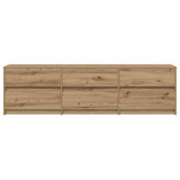 Berkfield Home TV Cabinet Brown 181 x 34 x 50 cm Particle board & LED lights - thumbnail 7