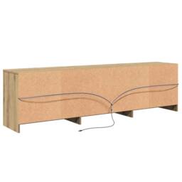 Berkfield Home TV Cabinet Brown 181 x 34 x 50 cm Particle board & LED lights - thumbnail 9