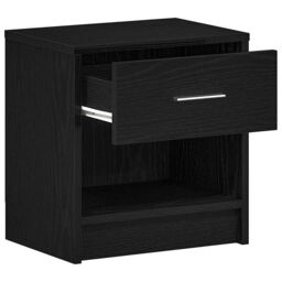 Berkfield Home Bedside Cabinet with Drawer Black 39x28x41 cm in Brown - Size: 39 x 28 x 41 cm - thumbnail 5