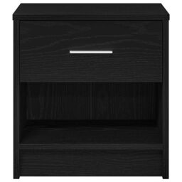 Berkfield Home Bedside Cabinet with Drawer Black 39x28x41 cm in Brown - Size: 39 x 28 x 41 cm - thumbnail 4