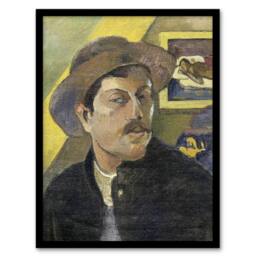 Artery8 Paul Gauguin Self Portrait in a Hat Oil Painting Framed Wall Art Print - Size: A3 - thumbnail 1