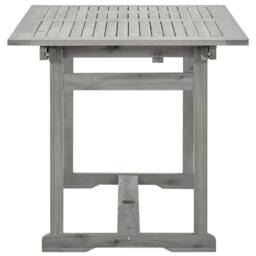 Berkfield Home Garden Dining Table (120-170)x80x75 cm Solid Acacia Wood in Grey - thumbnail 6