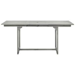 Berkfield Home Garden Dining Table (120-170)x80x75 cm Solid Acacia Wood in Grey - thumbnail 5