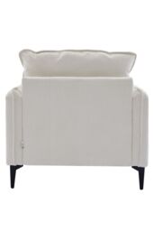 Living and Home Linen Single Sofa Armchair with Pillow in White - thumbnail 6