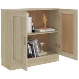 Berkfield Home Book Cabinet Sonoma Oak 82.5x30.5x80 cm Engineered Wood in Brown - thumbnail 4