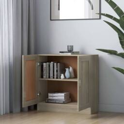 Berkfield Home Book Cabinet Sonoma Oak 82.5x30.5x80 cm Engineered Wood in Brown - thumbnail 3