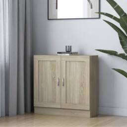 Berkfield Home Book Cabinet Sonoma Oak 82.5x30.5x80 cm Engineered Wood in Brown - thumbnail 1