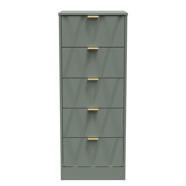 Ready Assembled 2 U Washington 5 Drawer Tall Bedside (Ready Assembled) in Pale Green - image 1