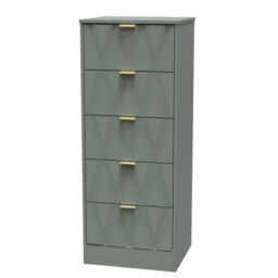 Ready Assembled 2 U Washington 5 Drawer Tall Bedside (Ready Assembled) in Pale Green - thumbnail 3