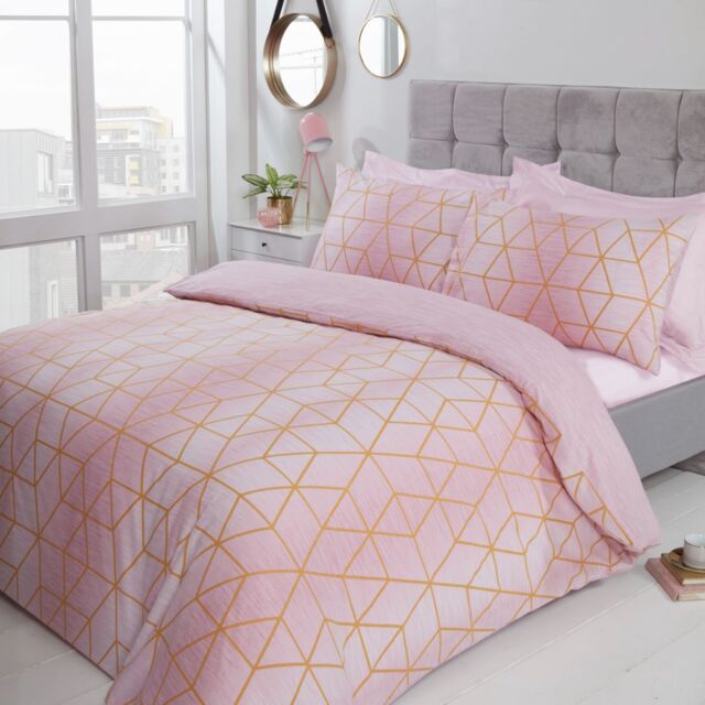Rapport Home Calvin Polycotton Duvet Cover Set With Pillowcase in Dusty Pink - Size: Single - image 1