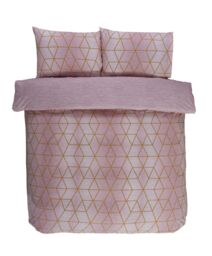 Rapport Home Calvin Polycotton Duvet Cover Set With Pillowcase in Dusty Pink - Size: Single - thumbnail 2