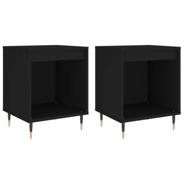 Berkfield Home Bedside Cabinets 2 pcs Black 40x35x50 cm Engineered Wood - Size: 40 x 35 x 50 cm - image 1