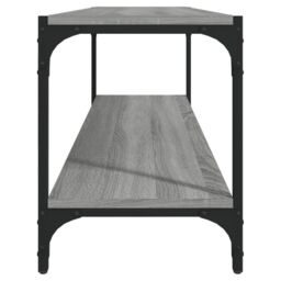 Berkfield Home TV Cabinet Grey Sonoma 100x33x41 cm Engineered Wood & Steel - Size: 100 x 33 x 41 cm - thumbnail 6