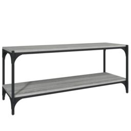 Berkfield Home TV Cabinet Grey Sonoma 100x33x41 cm Engineered Wood & Steel - Size: 100 x 33 x 41 cm - thumbnail 2