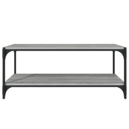 Berkfield Home TV Cabinet Grey Sonoma 100x33x41 cm Engineered Wood & Steel - Size: 100 x 33 x 41 cm - thumbnail 5