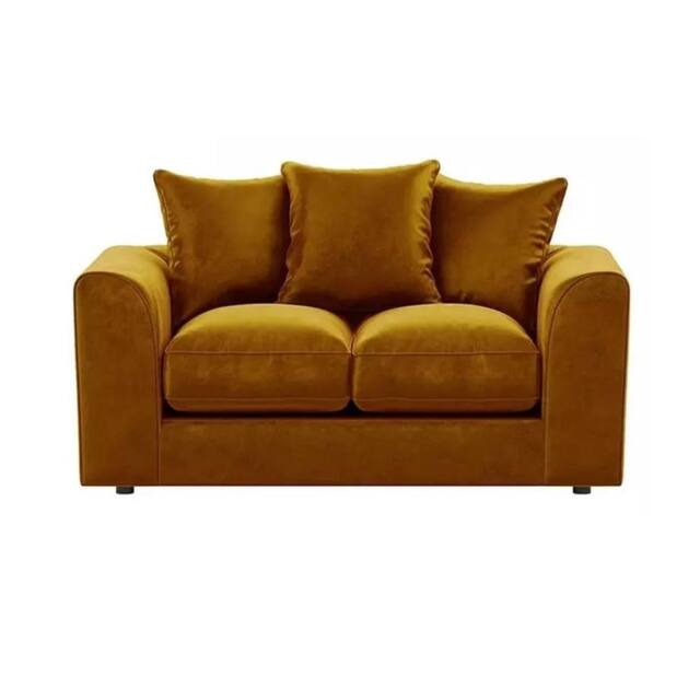 Furniture 786 Plush Velvet 2 Seater Sofa in Mustard - image 1