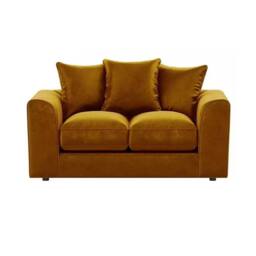 Furniture 786 Plush Velvet 2 Seater Sofa in Mustard - thumbnail 1