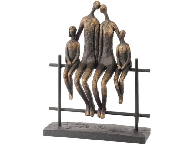 Libra Interiors Duxford Bench Family Of Four Sculpture in Bronze - image 1