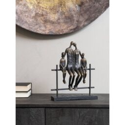 Libra Interiors Duxford Bench Family Of Four Sculpture in Bronze - thumbnail 2