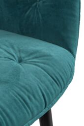 More4Homes Set Of 6 Anika Modern Velvet Dining Chair Padded Seat Metal Legs in Blue - thumbnail 6
