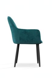 More4Homes Set Of 6 Anika Modern Velvet Dining Chair Padded Seat Metal Legs in Blue - thumbnail 4