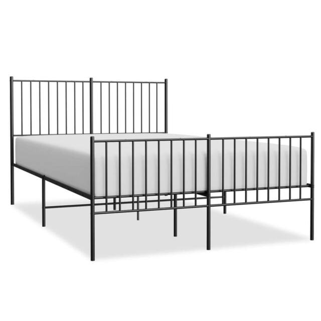 Berkfield Home Metal Bed Frame with Headboard & Footboard Black 140x190 cm - image 1