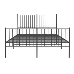 Berkfield Home Metal Bed Frame with Headboard & Footboard Black 140x190 cm - thumbnail 5