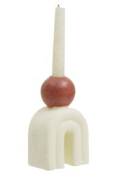 Orsina Antique Candle Holder For Living Room, Modern Candle Holder with Base, Large Candle Holder For Home in Cream - thumbnail 4