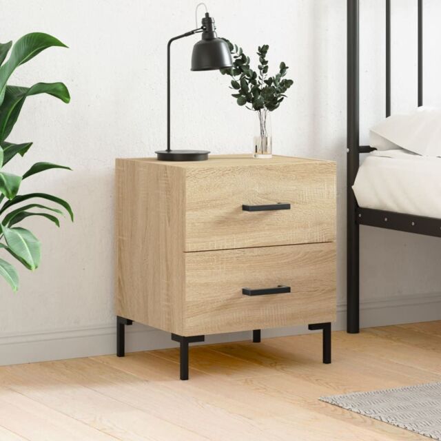 Berkfield Home Bedside Cabinet Sonoma Oak 40x35x47.5 cm Engineered Wood in Brown - image 1