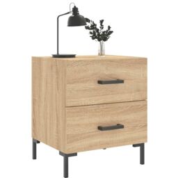 Berkfield Home Bedside Cabinet Sonoma Oak 40x35x47.5 cm Engineered Wood in Brown - thumbnail 3