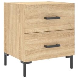 Berkfield Home Bedside Cabinet Sonoma Oak 40x35x47.5 cm Engineered Wood in Brown - thumbnail 2