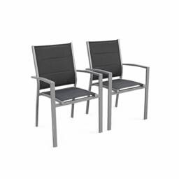 sweeek 6-seater extendable aluminium garden table with chairs in Grey - thumbnail 8