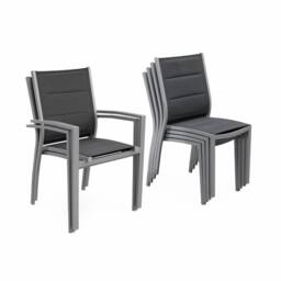 sweeek 6-seater extendable aluminium garden table with chairs in Grey - thumbnail 9