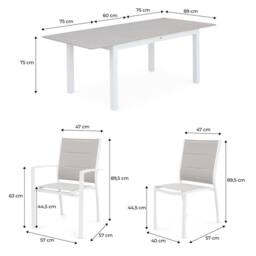 sweeek 6-seater Extendable Aluminium Garden Table With Chairs in Grey - thumbnail 5