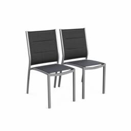 sweeek 6-seater extendable aluminium garden table with chairs in Grey - thumbnail 7