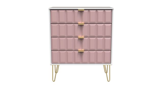Ready Assembled 2 U Metro 4 Drawer Chest (Ready Assembled) in Dusty Pink - image 1