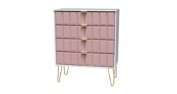 Ready Assembled 2 U Metro 4 Drawer Chest (Ready Assembled) in Dusty Pink - thumbnail 3