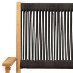 Berkfield Home Folding Garden Chairs 6 pcs Black Solid Wood Acacia in Natural - thumbnail 9