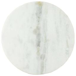 Berkfield Home Coffee Table White & Black Ã˜50 cm Real Solid Marble - thumbnail 3