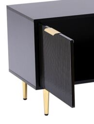 Moderna TV Stand Cabinet Fluted Black Gloss 130cm - thumbnail 5