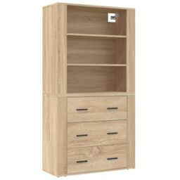 Berkfield Home Highboard Sonoma Oak Engineered Wood in Brown - thumbnail 2