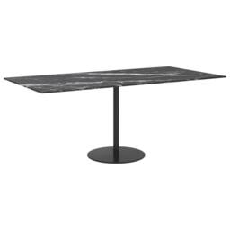 Berkfield Home Table Top Black 100x50 cm 6mm Tempered Glass with Marble Design - thumbnail 5