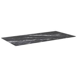 Berkfield Home Table Top Black 100x50 cm 6mm Tempered Glass with Marble Design - thumbnail 2