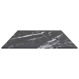 Berkfield Home Table Top Black 100x50 cm 6mm Tempered Glass with Marble Design - thumbnail 4