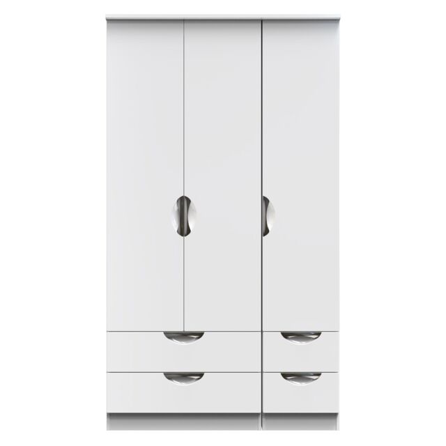 Ready Assembled 2 U Holborn Tall Triple 2 Drawer + Drawer Wardrobe (Ready Assembled) in White - image 1